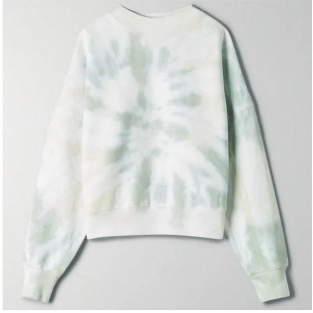 Aritzia Wilfred Free Katy Cropped Tie Dye Sweatshirt Mint Green XS